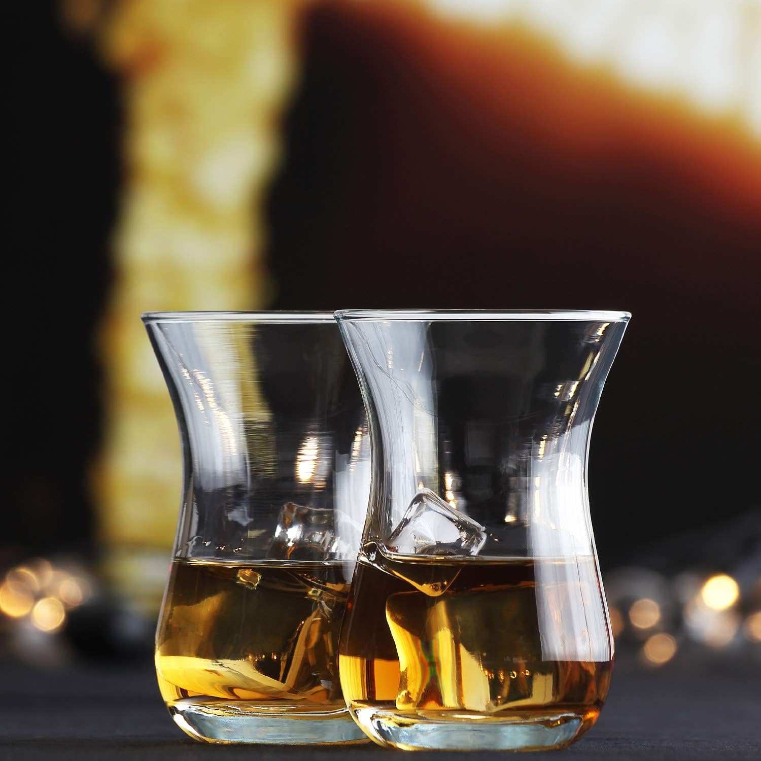 LAV Turkish Tea Cups Set of 4 - Thick Tulip Glasses, Whiskey Shot Glass Set, Scotch Glasses, Drinking Set - 5.5 oz - Image 3