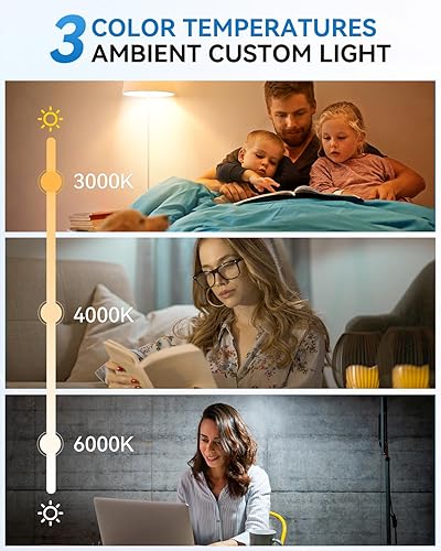 Miniatura 3 de WirelessGlow - Bombillas recargables con control remoto, 3 temperaturas de color y bombillas de batería regulables, control táctil + bombilla