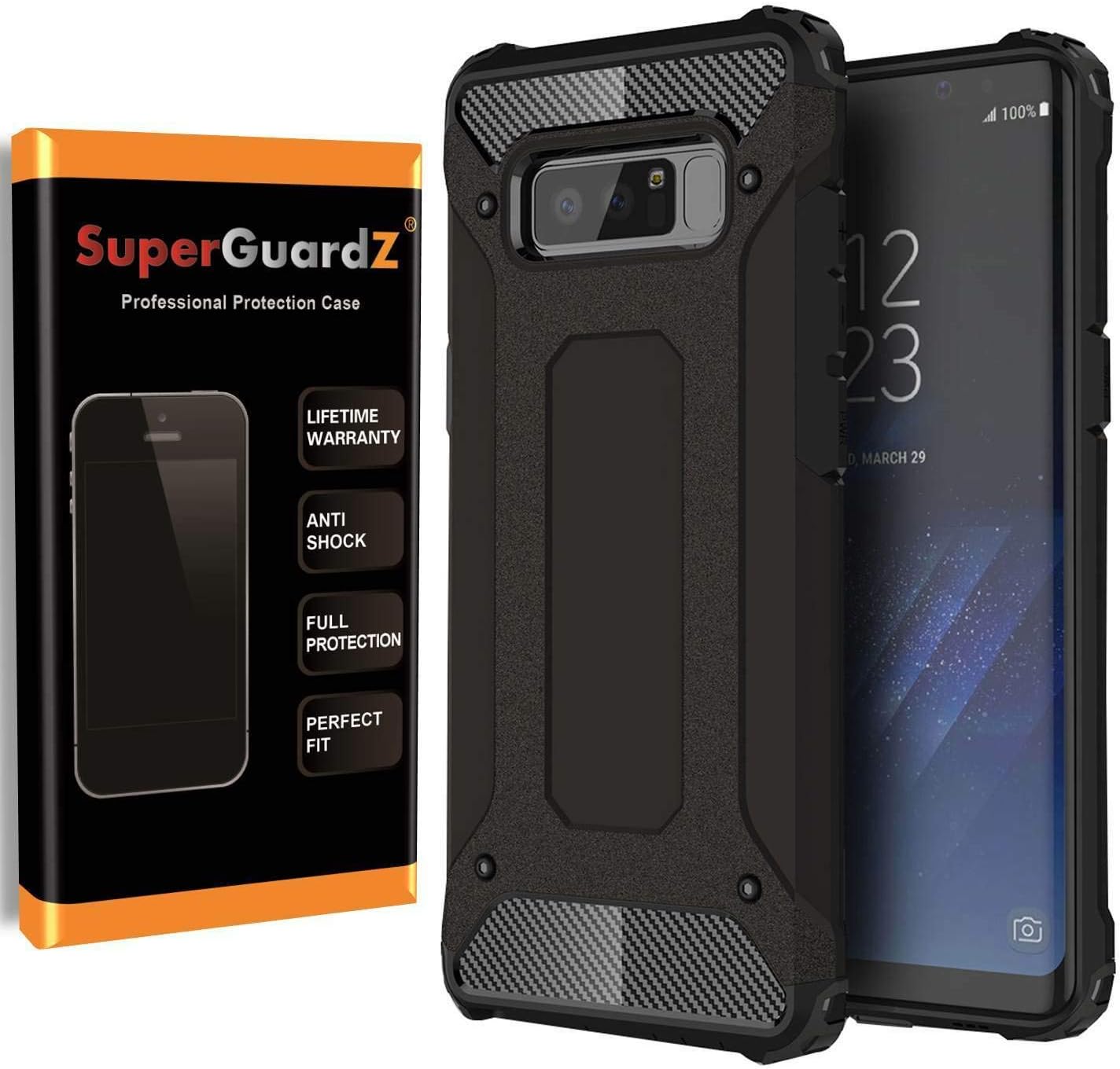 SuperGuardZ Case for Samsung Galaxy Note 4, Heavy Duty Slim Shockproof Protective Cover Armor [Black]