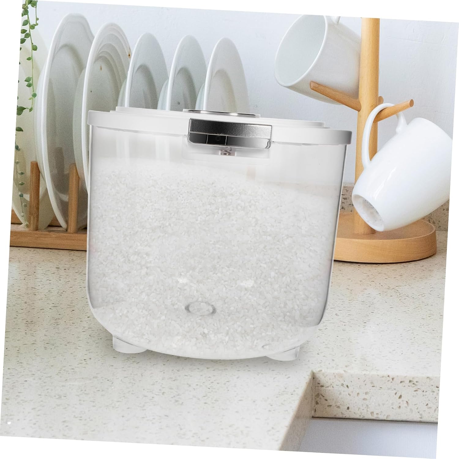 Mikinona Airtight Rice Storage Container Capacity Food Bucket for Cereal Flour and Grains Multi-functional Kitchen Storage for Organized Pantry Use