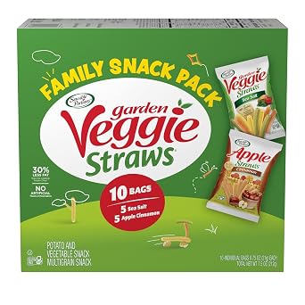 Sensible Portions Garden Veggie Straws, Cinnamon Apple & Sea Salt, 0.75 oz Variety Mix Pack of 10