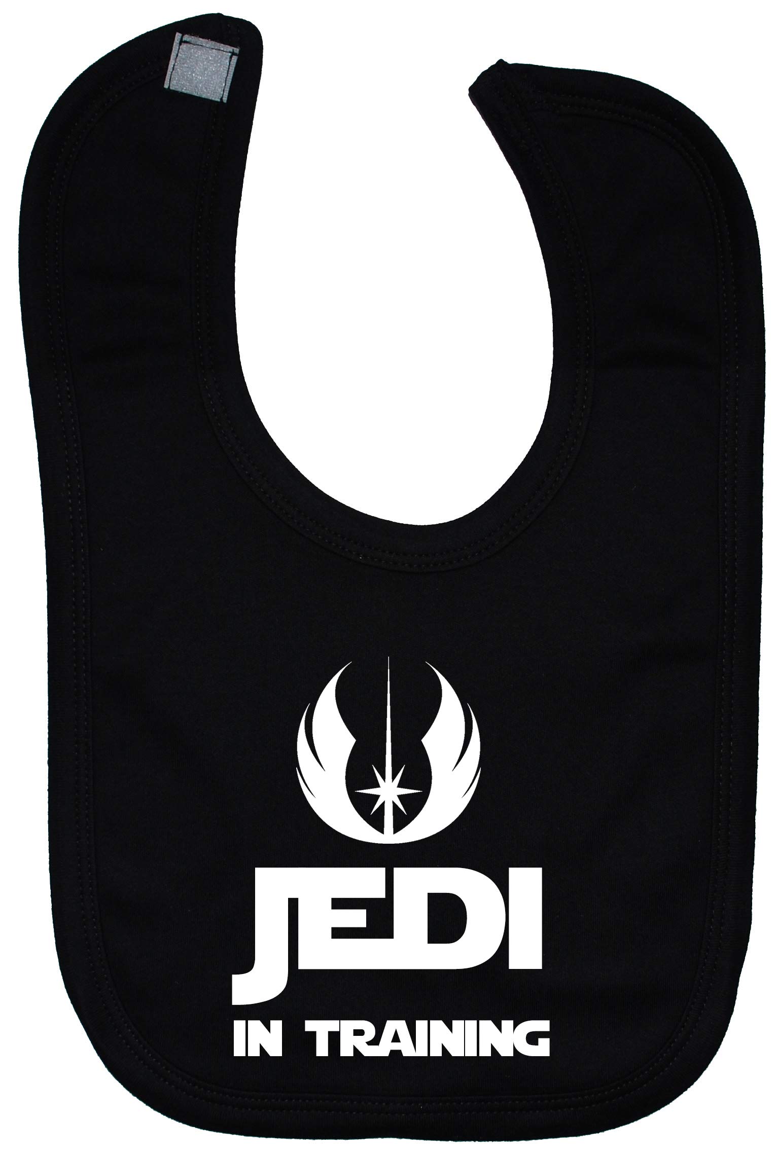 Jedi in Training Baby Feeding Bib Touch Attach - Black