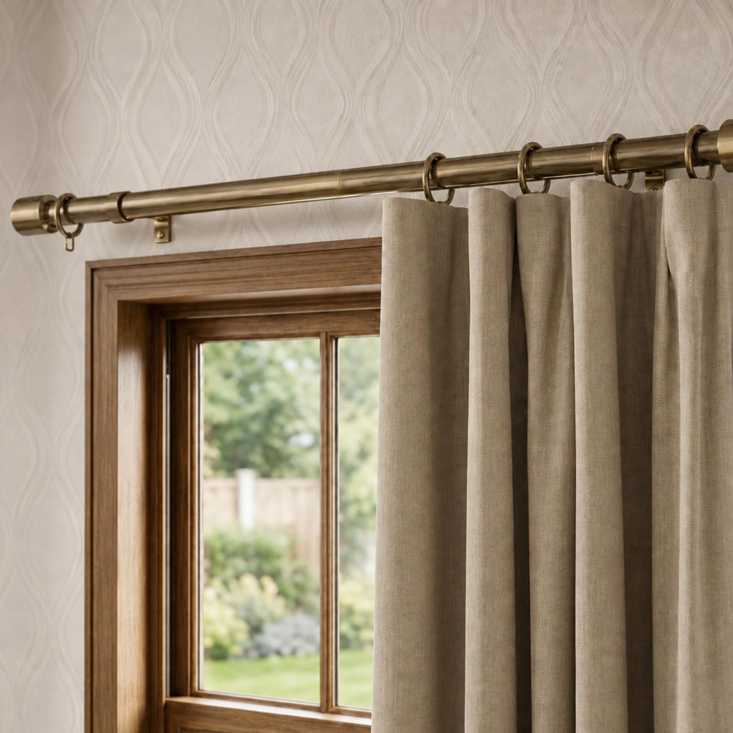 Elite Heavy Brass Antique Decorative Round Curtain Rod End Cap Finials for Door and Window 1 Inch Curtain Rod Accessories- 4pcs (Brass Antique) — Amazon image 2