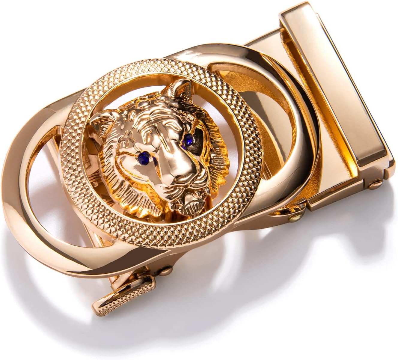 Ratchet Belt Buckle Strap Replacement 1 3/8”,Leather Belt Straps for 40MM Slide Click Buckle,Trim to Fit