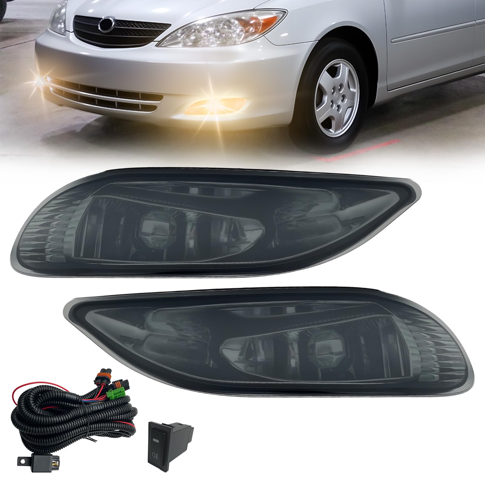 Fog Lights Compatible with 1999-2002 Chevy Silverado 1500 2500/2001 2002 Silverado 1500HD 2500HD 3500/2000-2006 Tahoe Suburban 1500 2500(Clear Lens) — view 67