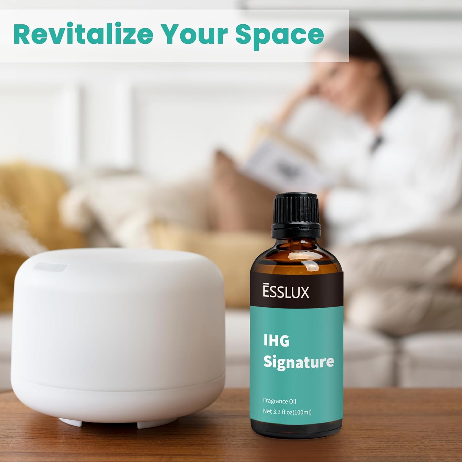 Hotel Diffuser Oil, ESSLUX 100ml 3.3 oz Luxury Hotel Fragrance Oil Diffuser Scents IHG Signature, Inspired by the InterContinental Hotels Scents, Massage, Candle Soap Making Scents, Perfume