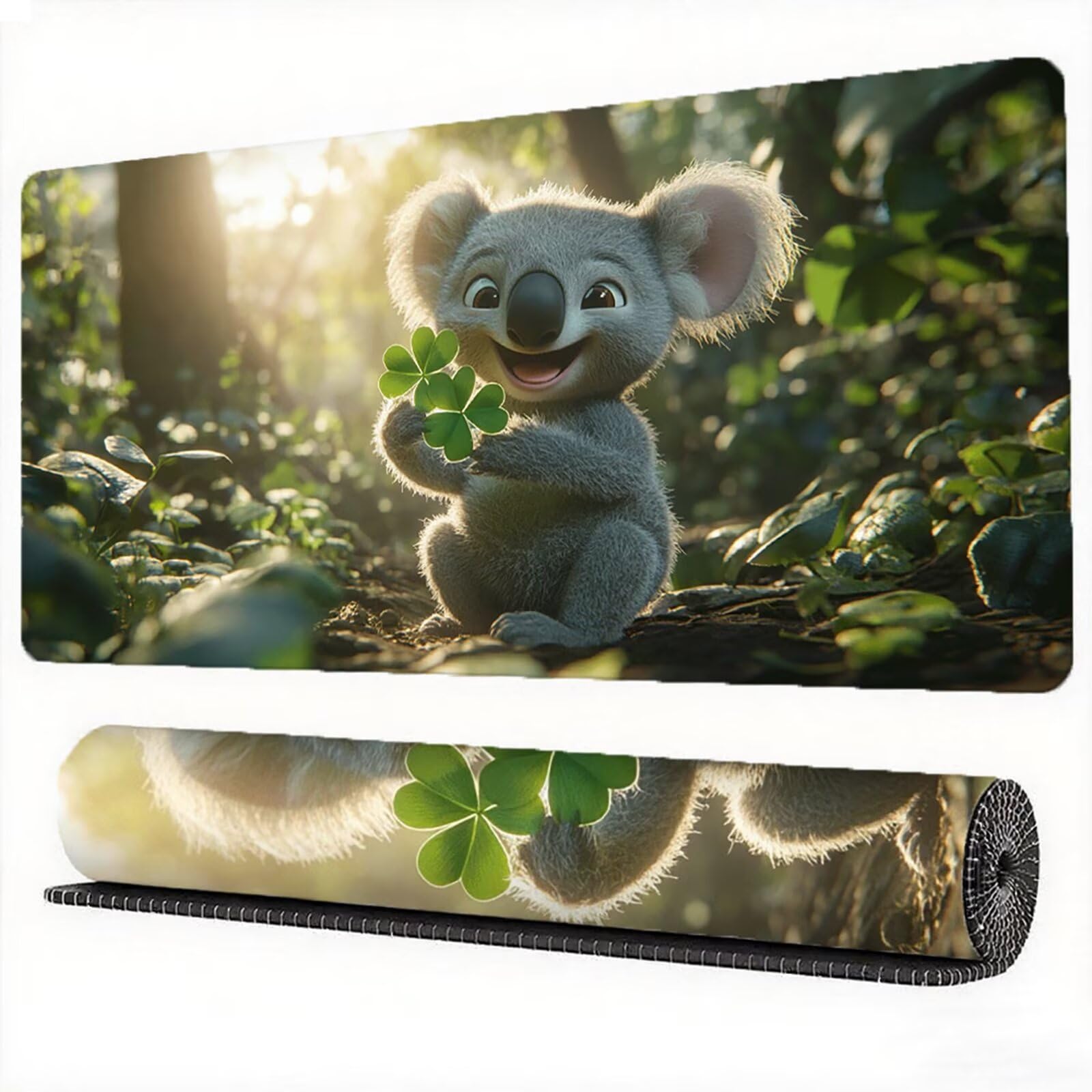 Podkładka pod mysz Koala 1500 x 800 mm leśna podkładka pod mysz duża japońska podkładka pod mysz antypoślizgowa gumowa powierzchnia szwy na krawędziach mata biurkowa do komputera domowego biura