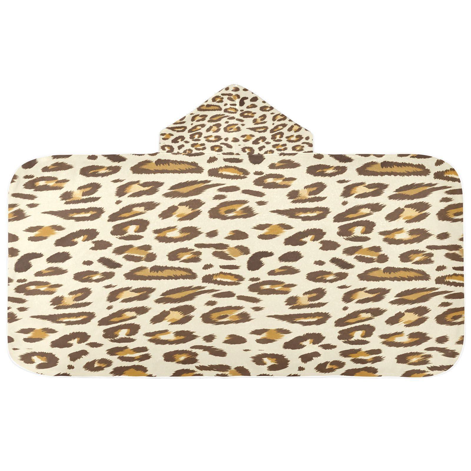 Nesatuwa Hooded Towel for Kids,Beautiful Leopard Print Kids Beach Bath Towels Soft Absorbent Quick Dry Poncho Towel for Girls Boys