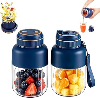 Portable Wireless Juicer Cup, 1300ML USB Rechargeable Smoothie Maker with 38-Blade Mixing System, Cordless Juice Mixing Cup for Fruits, Vegetables, Gym, Travel and Kitchen