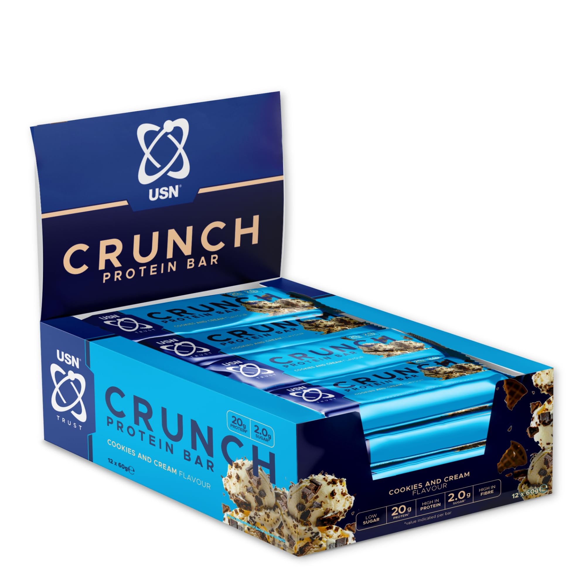USN Trust Crunch Bars (12x60g) Cookies et crème