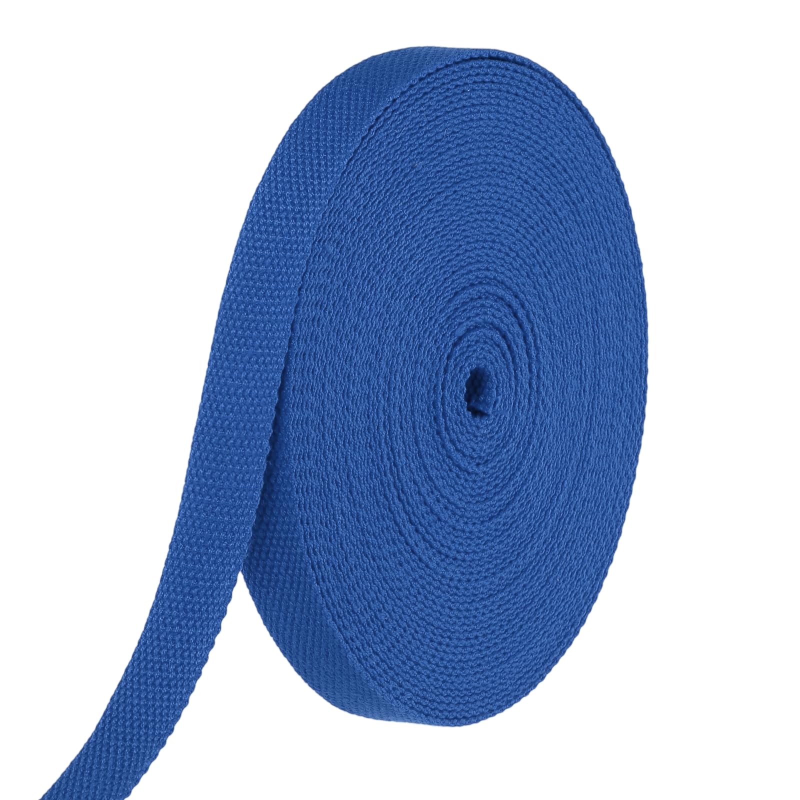 sourcing map Cotton Webbing 20mm x 10m (W x L) Polyester Cotton Weave Webbing Strap Twill Tape Ribbon for Art and Crafts Webbing Tote Bag Handles Cloth Belt Making Outdoor Supplies, Blue