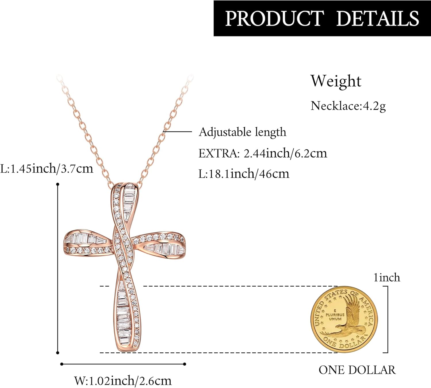 BriLove Dainty Elegant Cross Neckalce for Women, 925 Sterling Silver Cubic Zirconia Pendant Choker Necklace Jewelry - Image 5