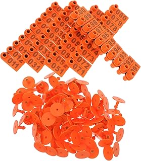 BESPORTBLE 1 Jeu Étiquette D'oreille De Mouton Bagues D'identification D'oiseaux Boucles D'oreilles Pour Moutons Marque D'oreille D'identification Bétail Orange Tpu 100 Pièces