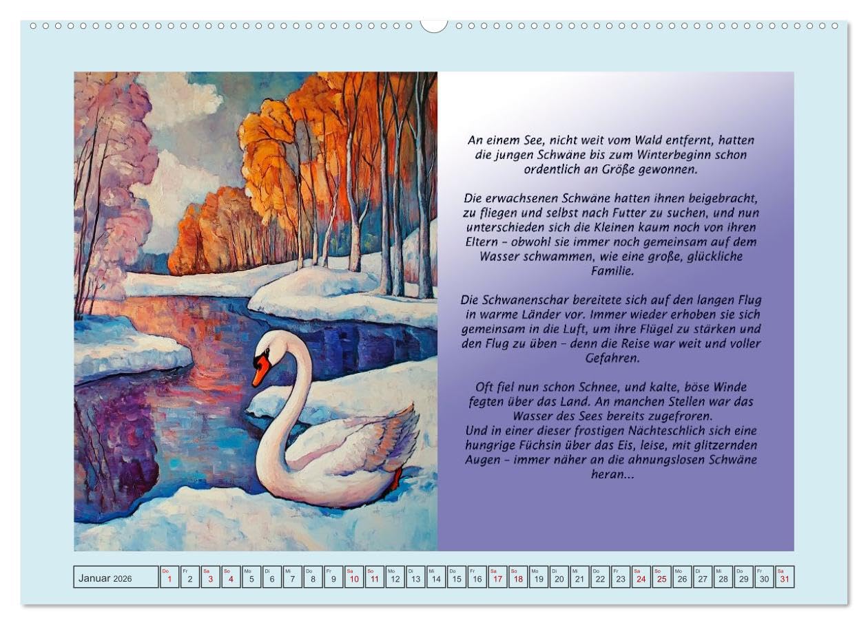 Die Jahreszeiten. Retromärchen (Wandkalender 2026 DIN A2 quer), CALVENDO Monatskalender: Ein zauberhafter Jahreszeitenkalender mit Illustrationen und ... und Englisch bei Amazon. (CALVENDO Kunst)