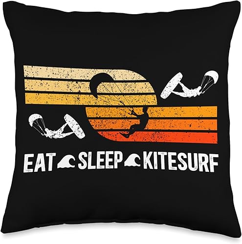 Eat Sleep Kitesurf Kitesurfing Kitesurfer Kiteboard Throw Pillow