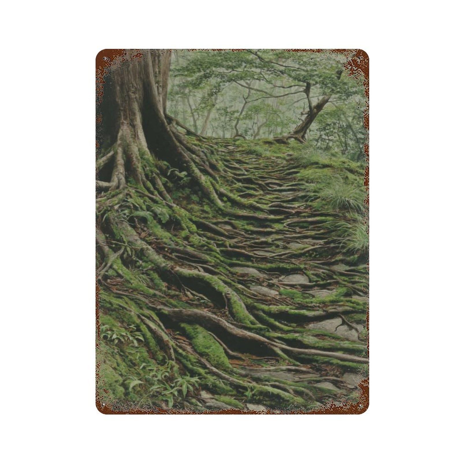 xiaoxiaoshen Japanese Pine Tree Serene Landscape Nature Wall Decor Art Metal Tin Poster Modern Home Decor Art Home Bar Shop Decorations Vintage Sign 40x30cm