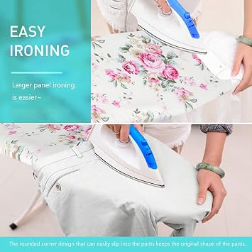 Foldable Ironing Board T-Leg with Iron Rest,Ironing Boards with Extra Thick Padded Cotton Cover,6 Height Adjustable,Lightweight Compact Space Saver Easy Storage, for Laundry Rooms or Dorms ( Color : D