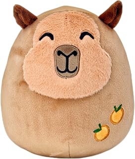 7.8inch Capybara Plush Toy Soft Stuffed Animal Doll Cute Capybara with Orange on Stomach Adorable Wildlife Plush Pillow for Kids Birthday Gift