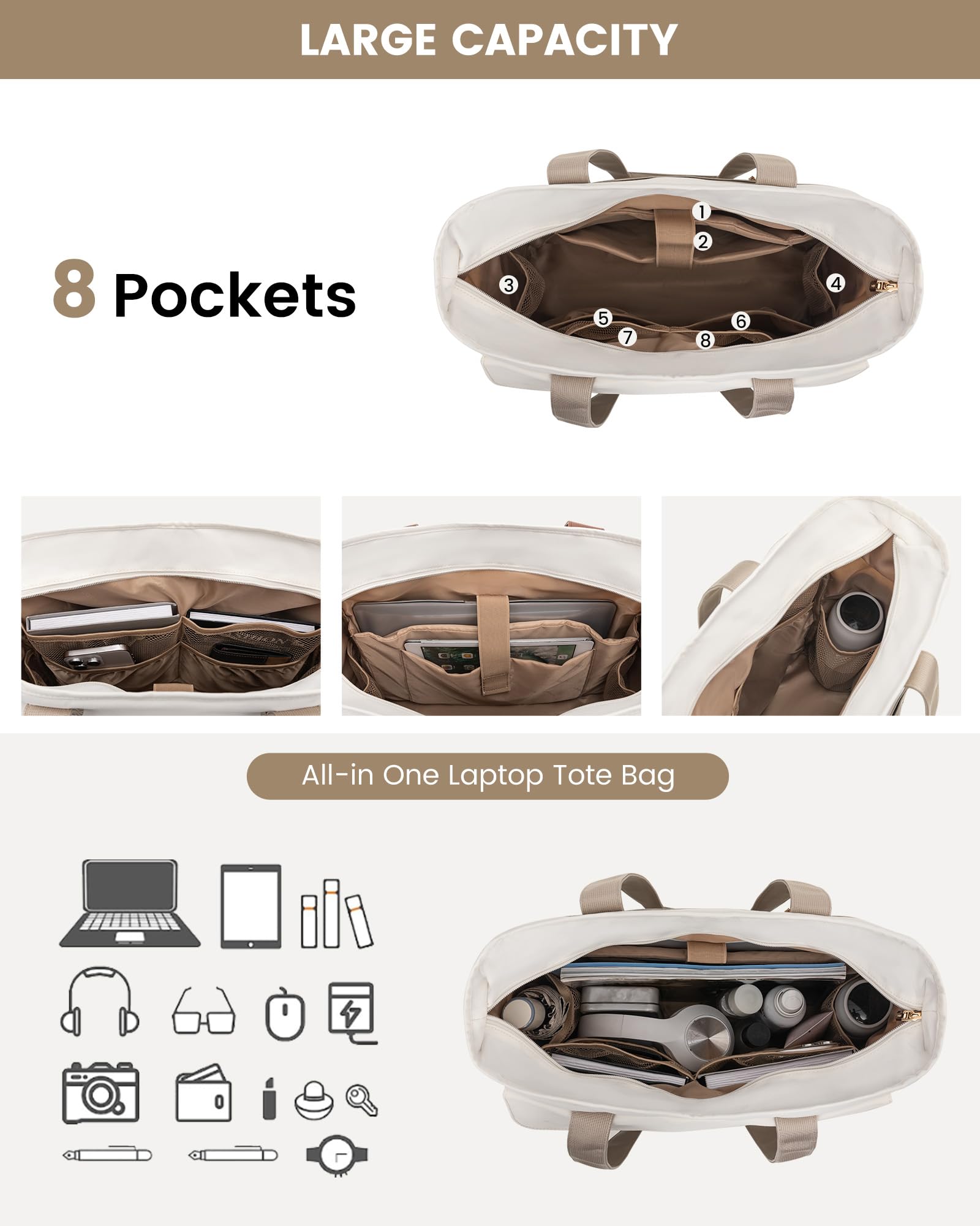 LOVEVOOK Borsa tote per laptop da donna