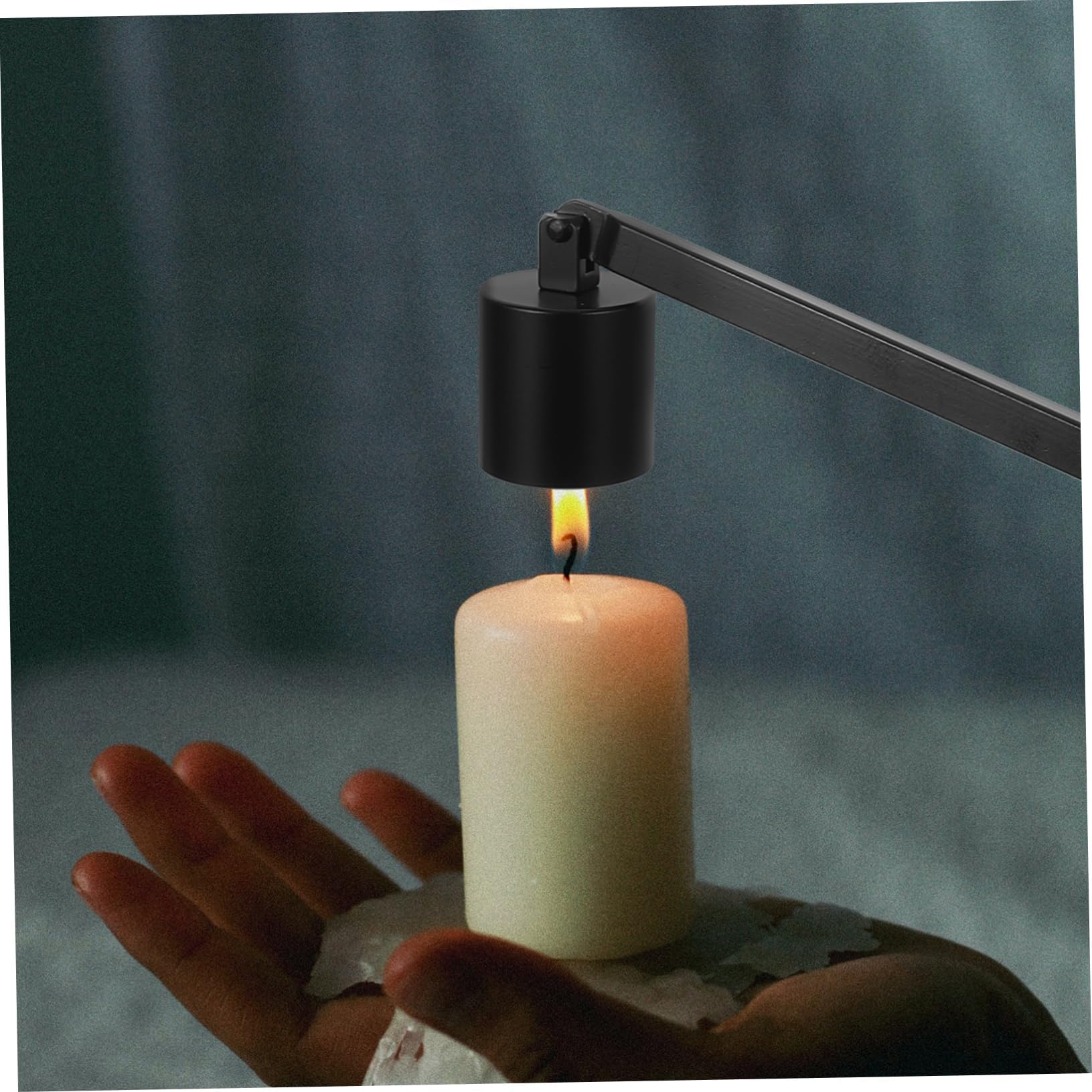Cabilock Elegant Black Candle Snuffer Tool Iron Candle Extinguisher Lightweight Design for Portable Use and Finish