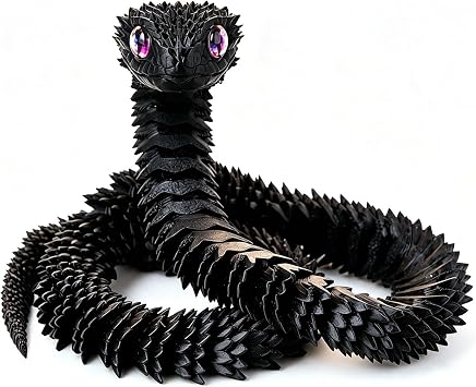 Black 20 inch 3D Printed Snake, Executive Desk Toys