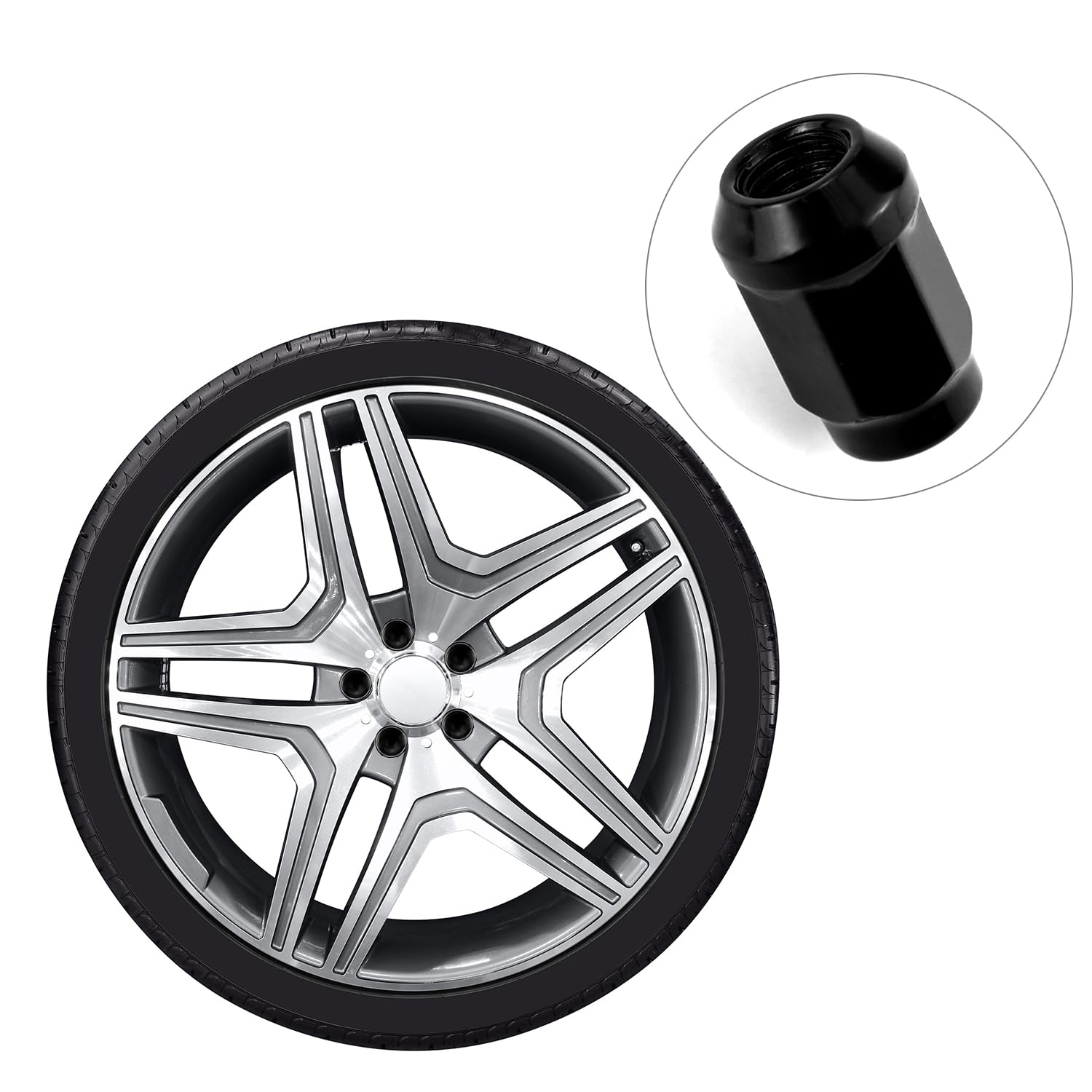 QWORK 20 Pezzi Dadi per Ruota M12 x 1.5 x 34 Compatibile con Honda Toyota Volvo