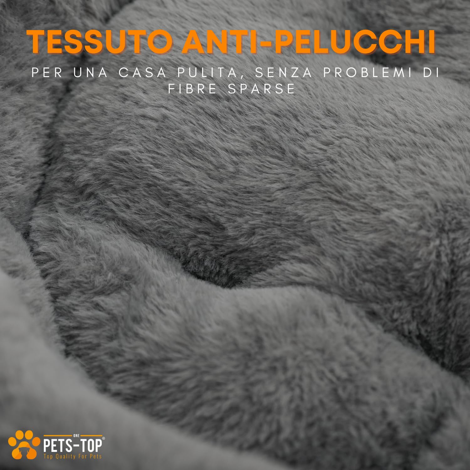 One PETS-TOP Cuccia gatto pelosa lavabile – Cat bed morbido e caldo per gatti e piccoli cani – Cuccia in peluche per interno (Grigio, 60 cm) (grigio, L 50 x l 50 x H 18 cm)