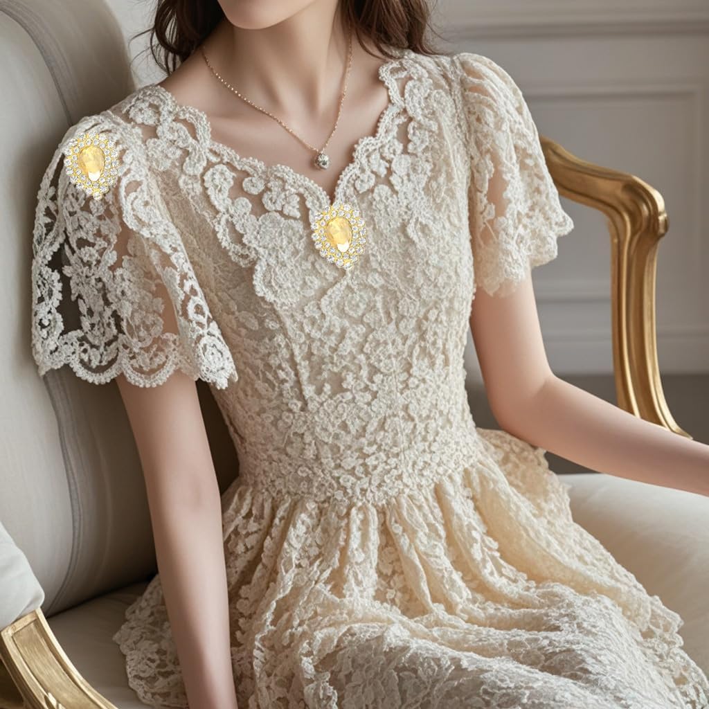 30 Pcs Sew On Rhinestone 7x10mm Tear Drop Flatback Crystal Glass Metal Gold Setting Gems for Wedding Clothes Dress Jeans Crafts Decoration (3 Colorful) - Image 2