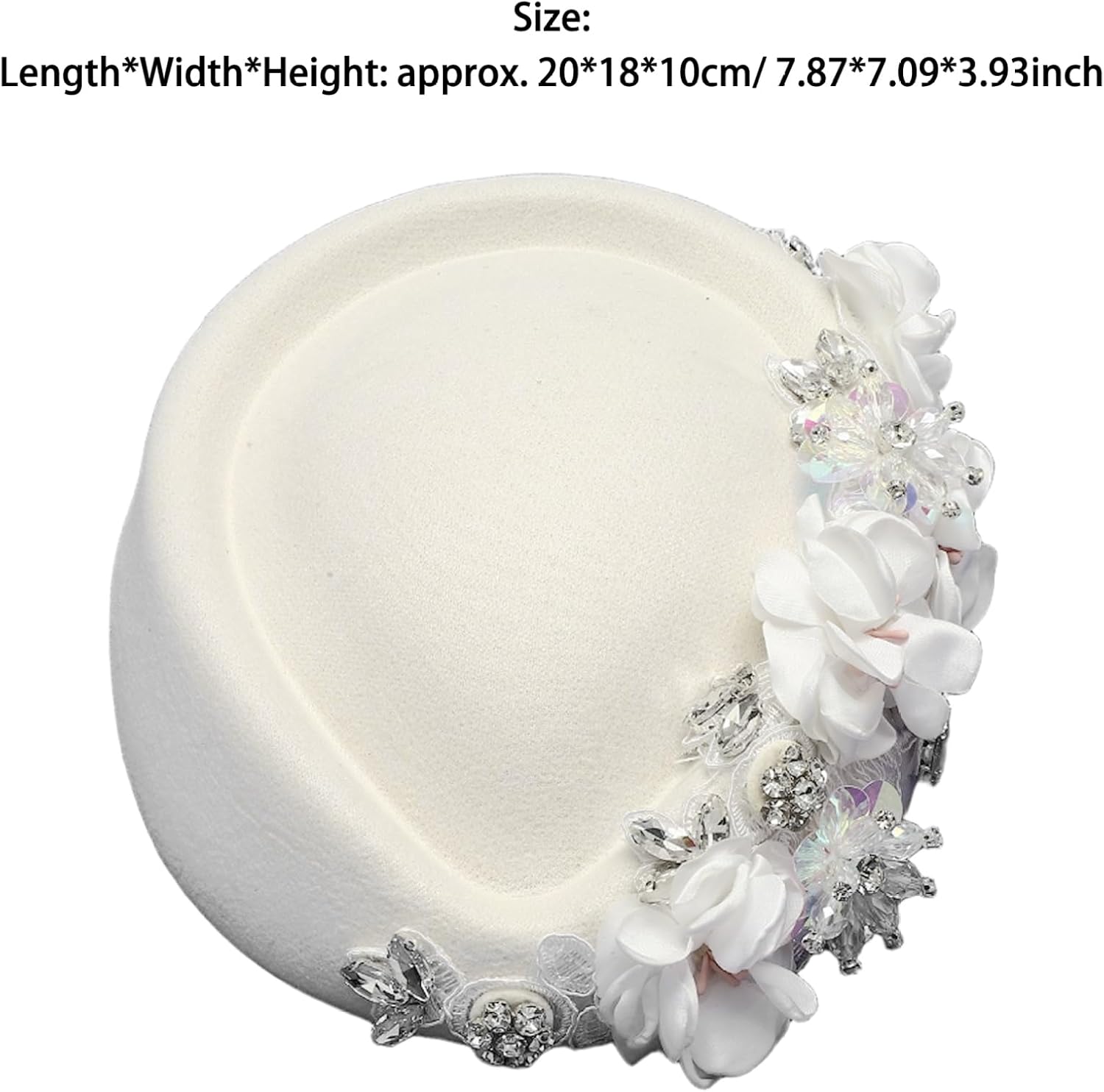 Vintage Beret Hat Pillbox Church Derby Hat Retro Fedoras With Rhinestones Flower For Banquet Tea Party Wedding
