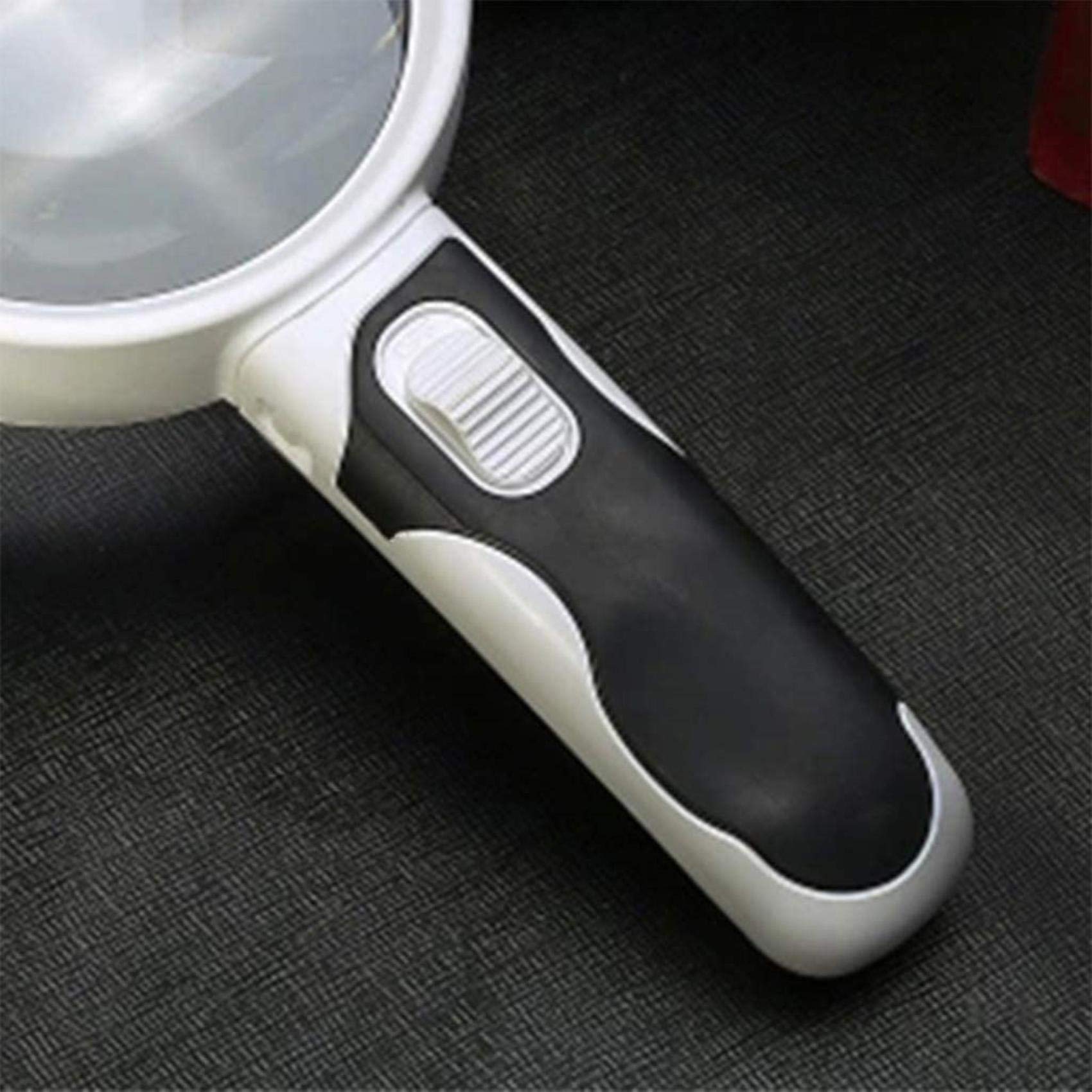 MRKU Lupa de Mano con luz LED de 20 aumentos: Lente de Aumento para Monedas, Lectura, Sellos, Aficionados, degeneración Macular, Ayuda para Baja visión, Personas con discapacidad Visual