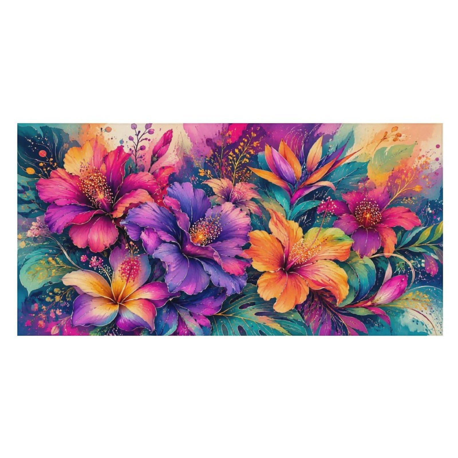 Anceky Colorful Tropical Flowers Oversized Beach Towel Quick Dry Sand Free Microfiber Travel Towel Lightweight Multi Purpose Beach Blanket Pool Gym Bath Towel 63x31 in