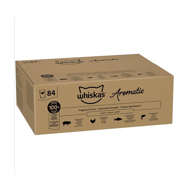 WHISKAS Aromatic Comida húmeda en Salsa para Gatos, 84 x 85 g, selección Mixta