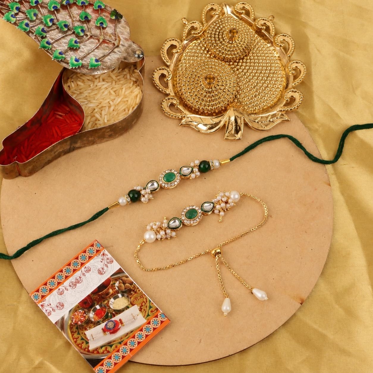 Chocozone Rakhi for Brother & Bhabhi Rakhi Lumba Set for Bhai Bhabhi Rakhi Gifts for Bhai with Roli Chawal & Card Rakshabandhan Gifts for Brother