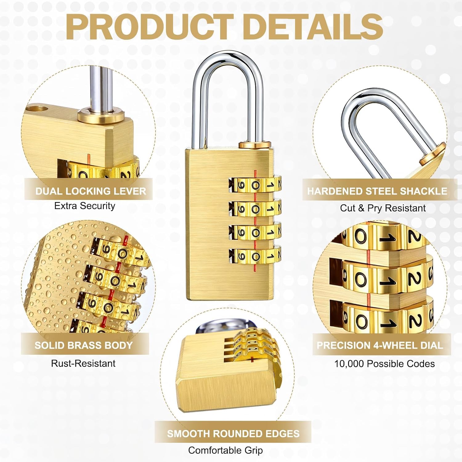 1 pc Mini 4 Digits Number Lock Combination Password Padlock — Amazon image 3