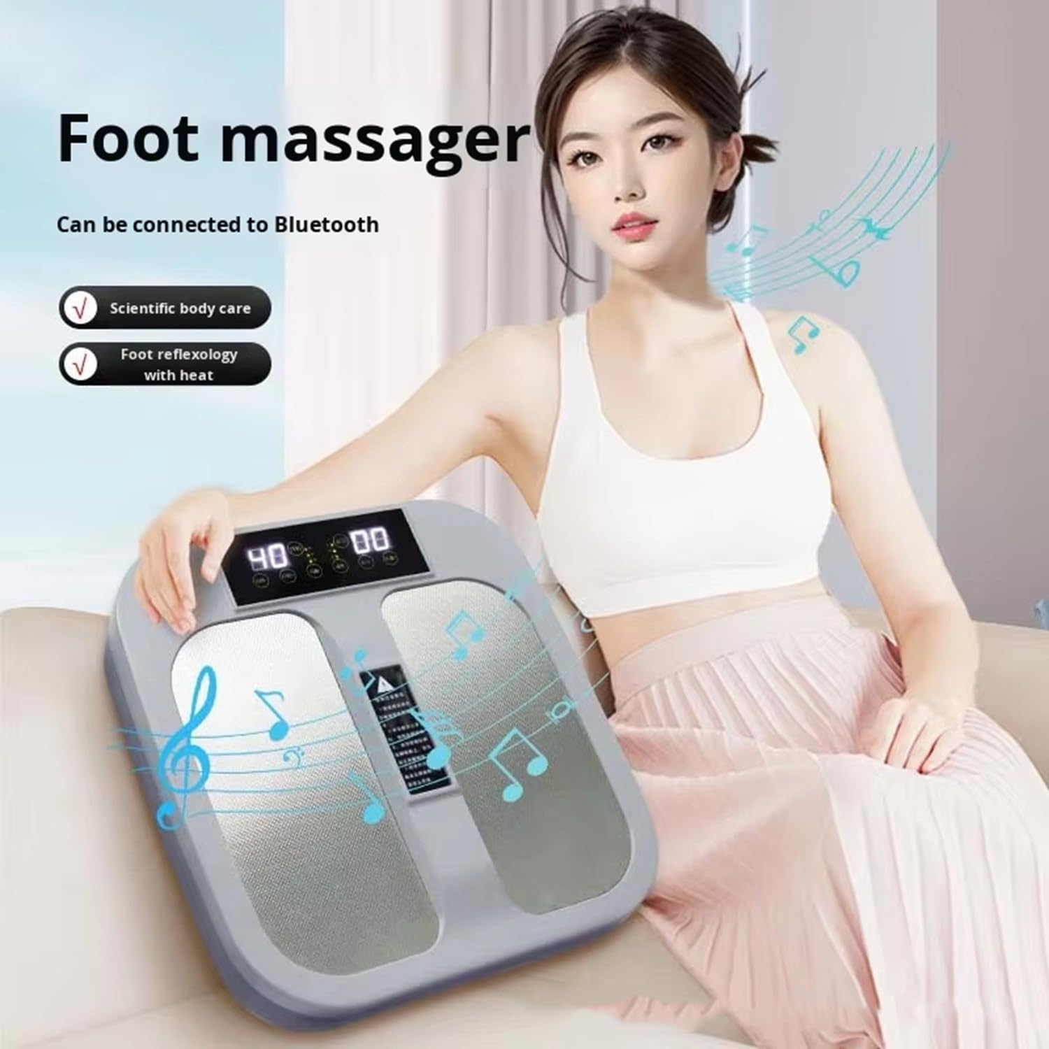 Fußmassagegerät für Plantarfasziitis, Terahertz-Massage mit Fernbedienung, Vibrations- und Wärmefunktion, ideal zur Schmerzlinderung, Muskelentspannung und Durchblutungsförderung