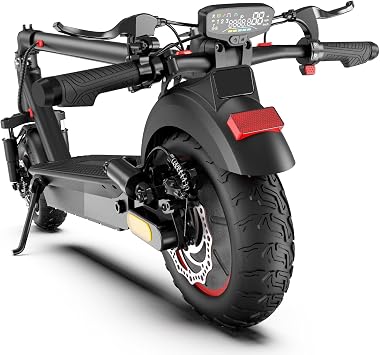 Electric Scooter Adults, 1200W Motor, E-Scooters Up to 37 Miles Range,11" Off-Road/All Terrain Tire Scooter with Dual Suspension & Side Light