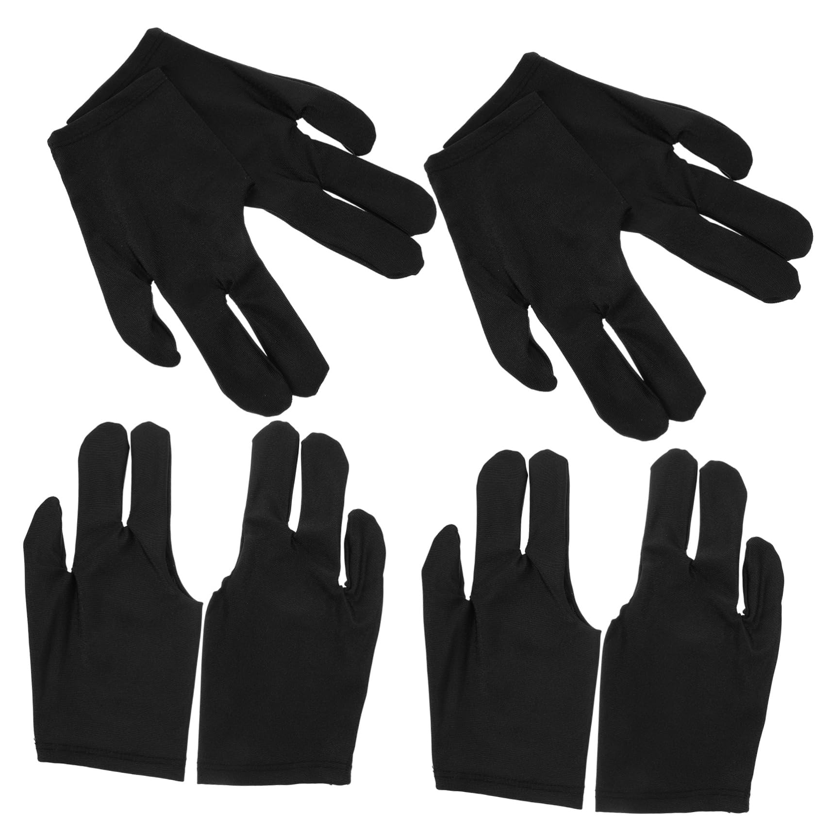 KOMBIUDA 3-Finger Billiards Gloves Pool Sports Gloves Breathable Snooker Elastic Pleather Table Game Accessories