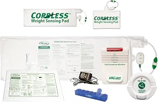 Smart Caregiver Wireless Bed Alarm System Kit - Cordless Weight Sensing 10x30 in Pad and Chair Pad, with AC Adapter and Nurse Call Button