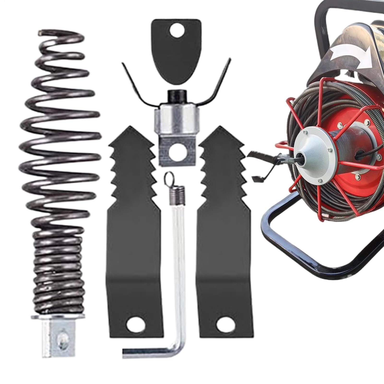 Tête de coupe et extracteur de sabot pour évacuation de tuyau avec clé