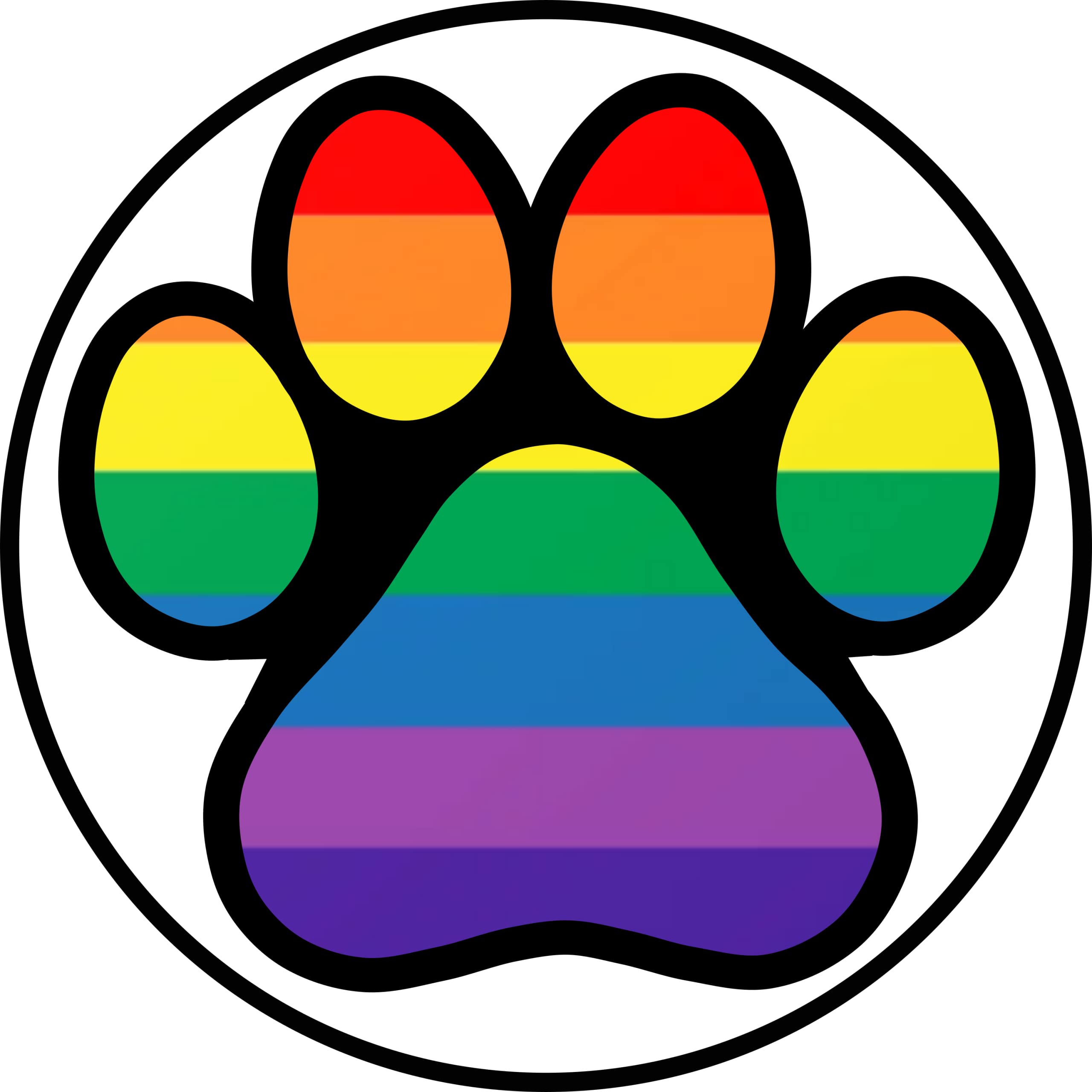 Salt Water Johnny'sLGBT Paw Pet Friendly Rainbow Pride Bumper Sticker - LGBTQIA Premium Vinyl Decal 3 x 3" | for Cars Auto-mobiles Windows Bottles Kitty Cat Dog Puppy Circle Sign + Better Than Magnets Sticks Anywhere