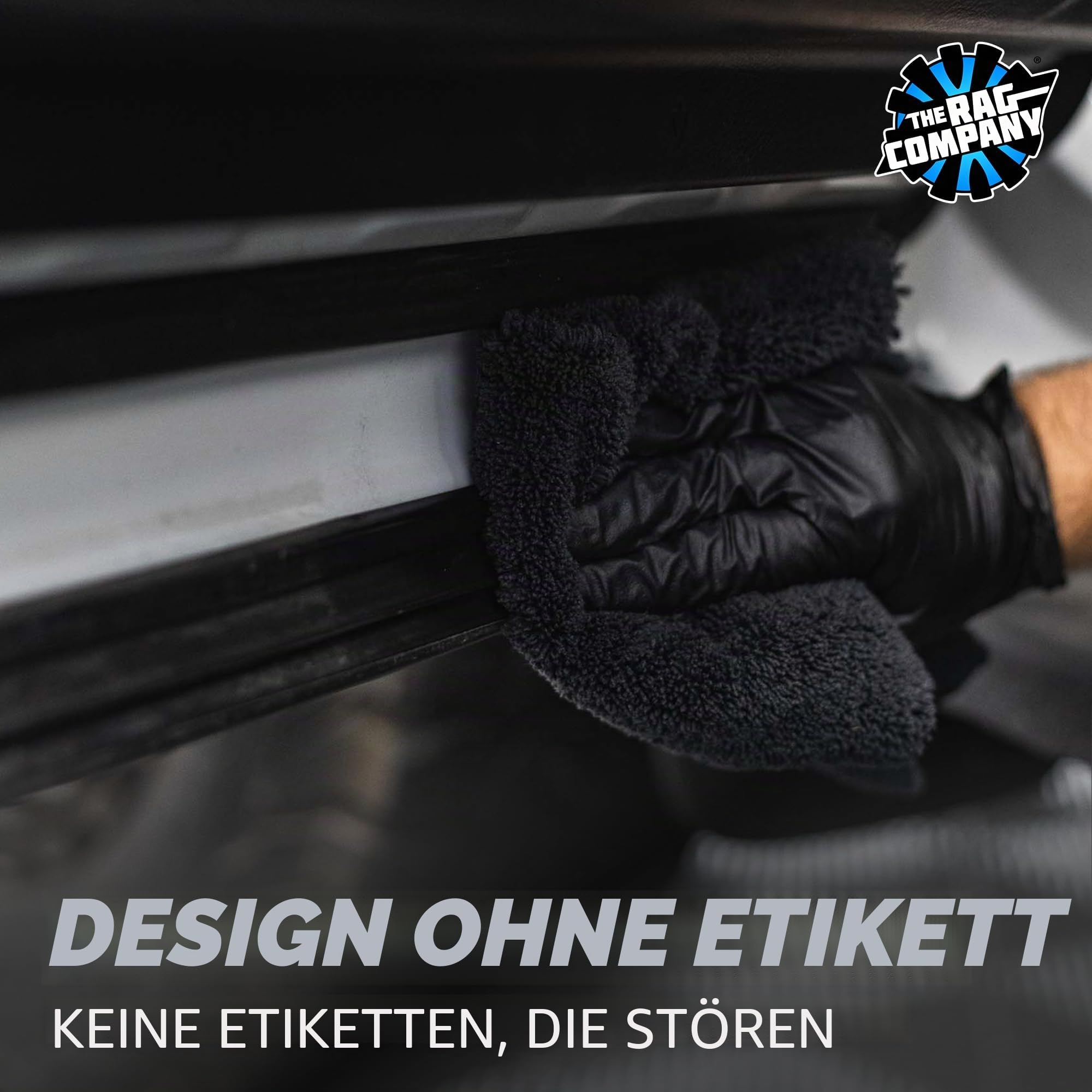 The Rag Company - Creature Edgeless Auto-Detailing-Handtücher (10er-Pack), professionelle 70/30-Mischung, zweilagige Plüsch-Mikrofaser, Polieren und Polieren, 420 g/m², 40,6 x 40,6 cm, schwarz