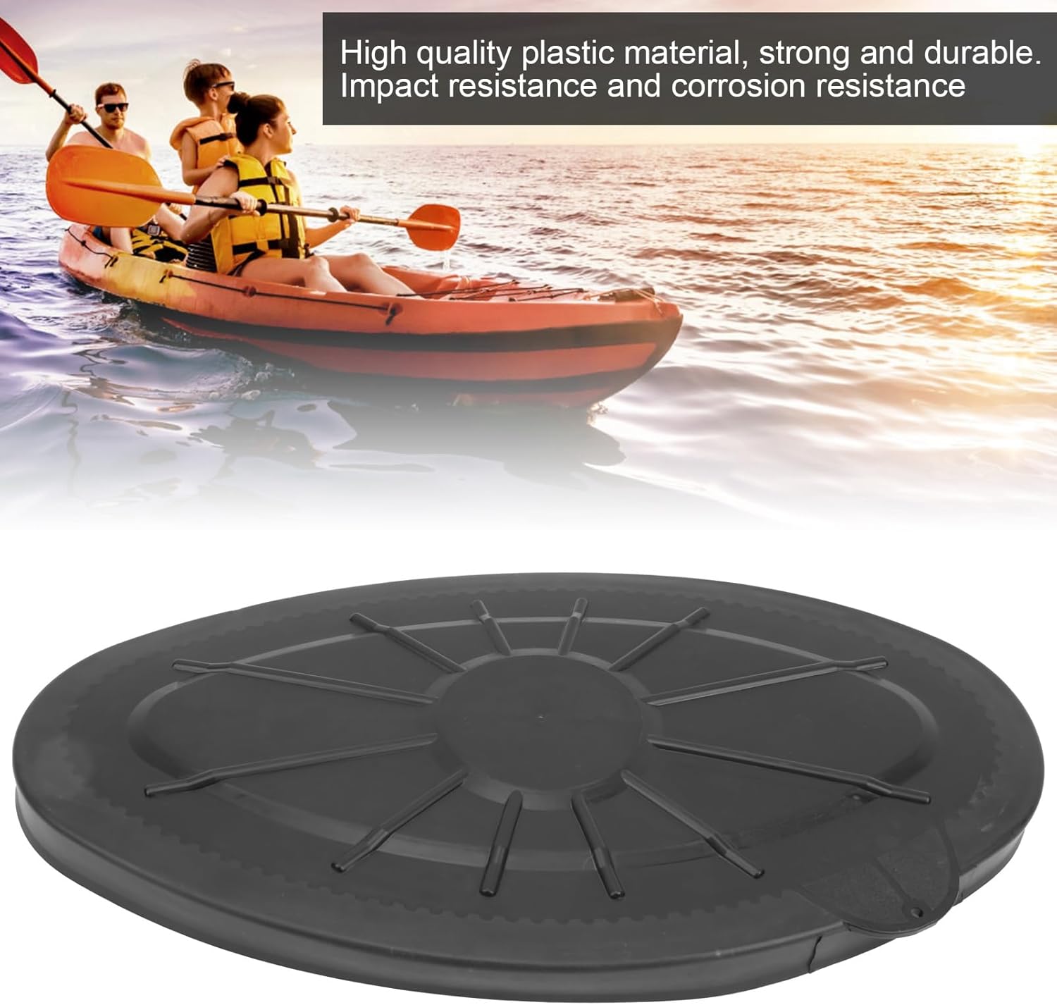 Ymiko Ascend Kayak Accessories Boating Parts Field and Stream Eagle 12 lids Cover Hatch 10 inch Round Oval for Ocean Hole 17.5 by Storage lid Rubber