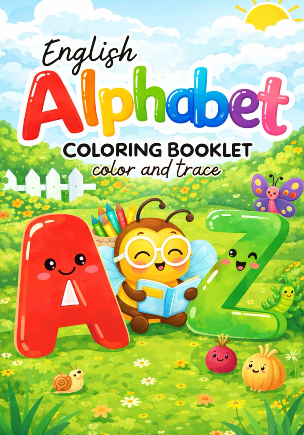 English Alphabet A to Z: Coloring Booklet - Color and trace