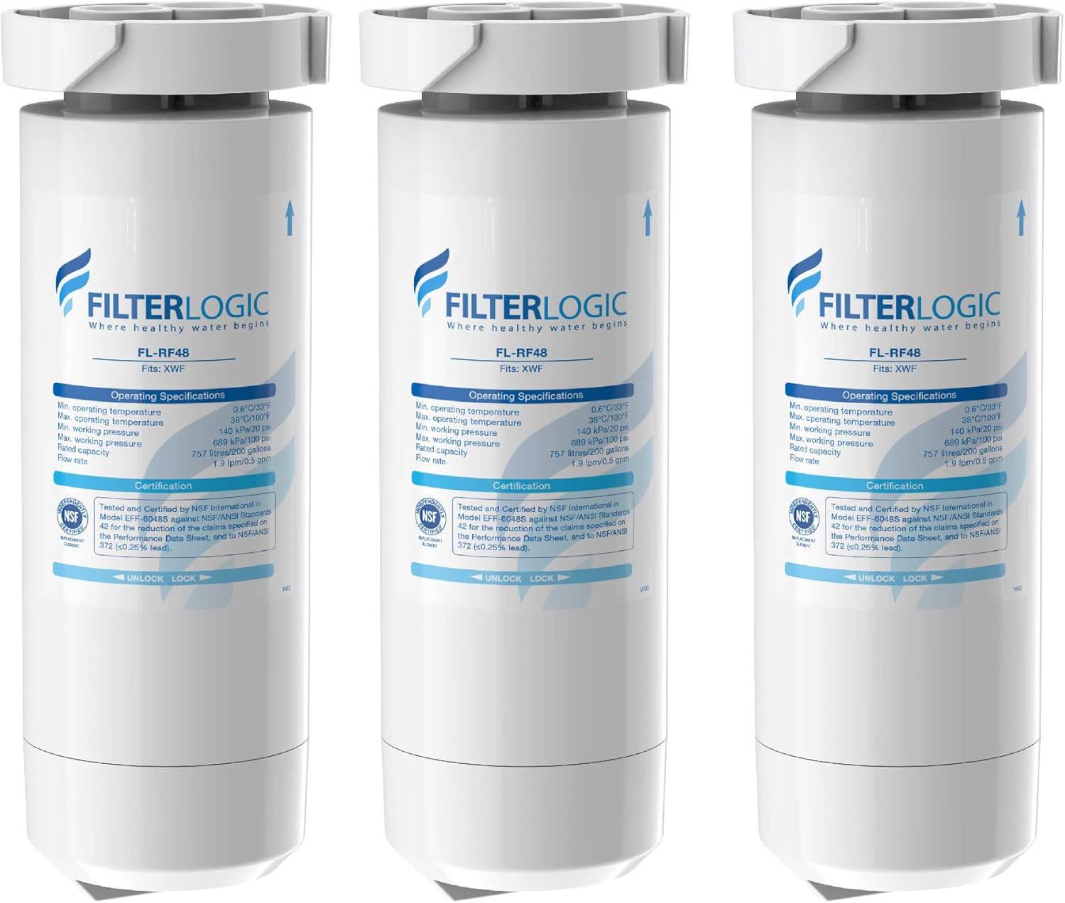 Filterlogic XWF NSF Certified Refrigerator Water Filter