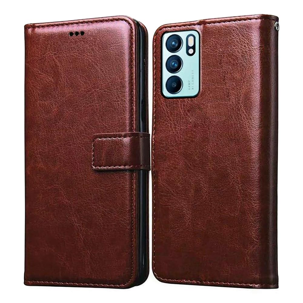 Oppo Reno6 5G Flip Cover - Premium Leather -8
