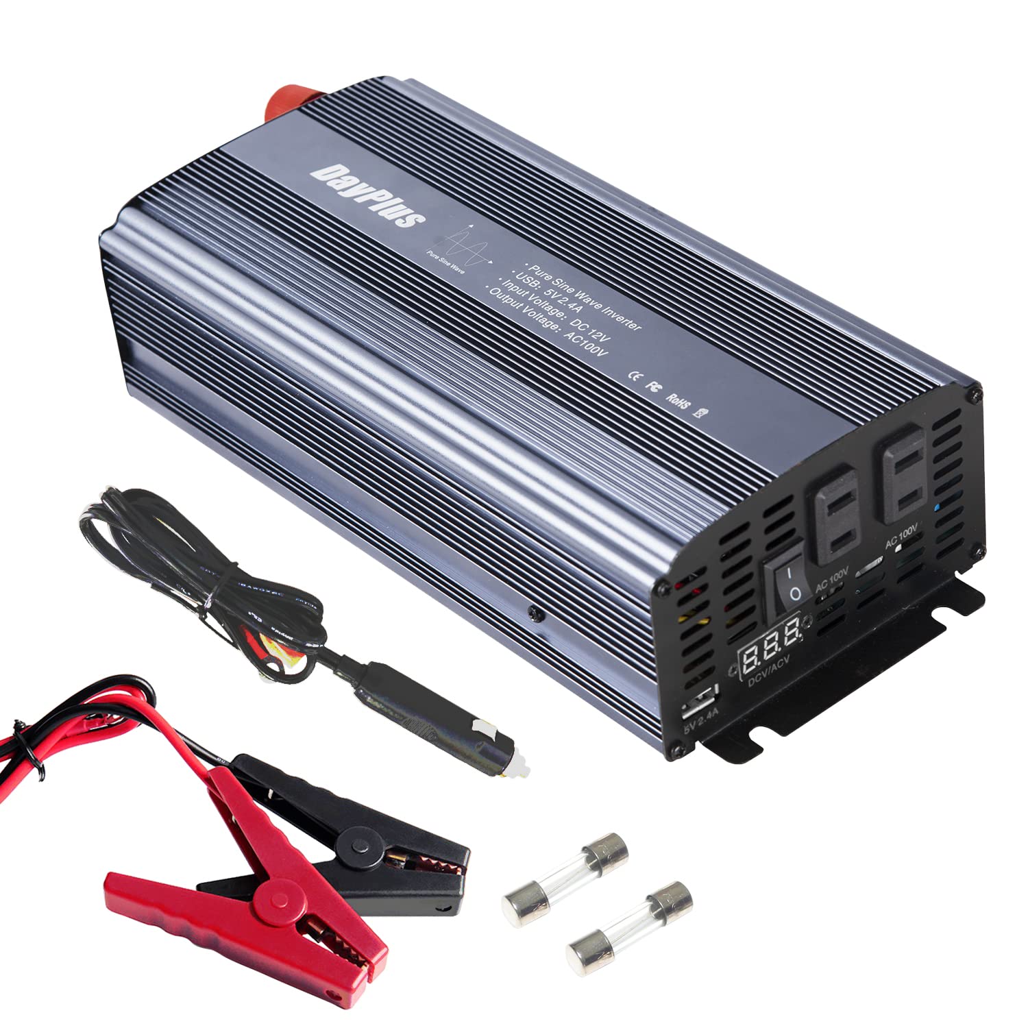 1200W 純正弦波インバーター 12V 純正弦波インバーター 1200W ピーク電力2400W 美