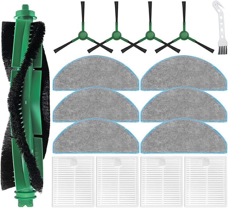 16 Pack Replacement Parts for iRobot Roomba (RVG-Y1) 104/105/105X Combo | Fits Y0140, Y0110, 106/108/1010/1020 Combo Robots; Includes 1 Roller Brush, 4 Side Brushes, 4 Filters, 6 Mop Pads, 1 Tool