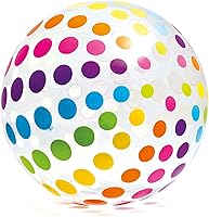 Intex Jumbo 42-Inch Inflatable Beach Ball with Colorful Dots - Giant Pool Party Fun for Kids 3+