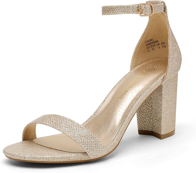 DREAM PAIRS Sandalias cómodas con tacón de bloque para mujer