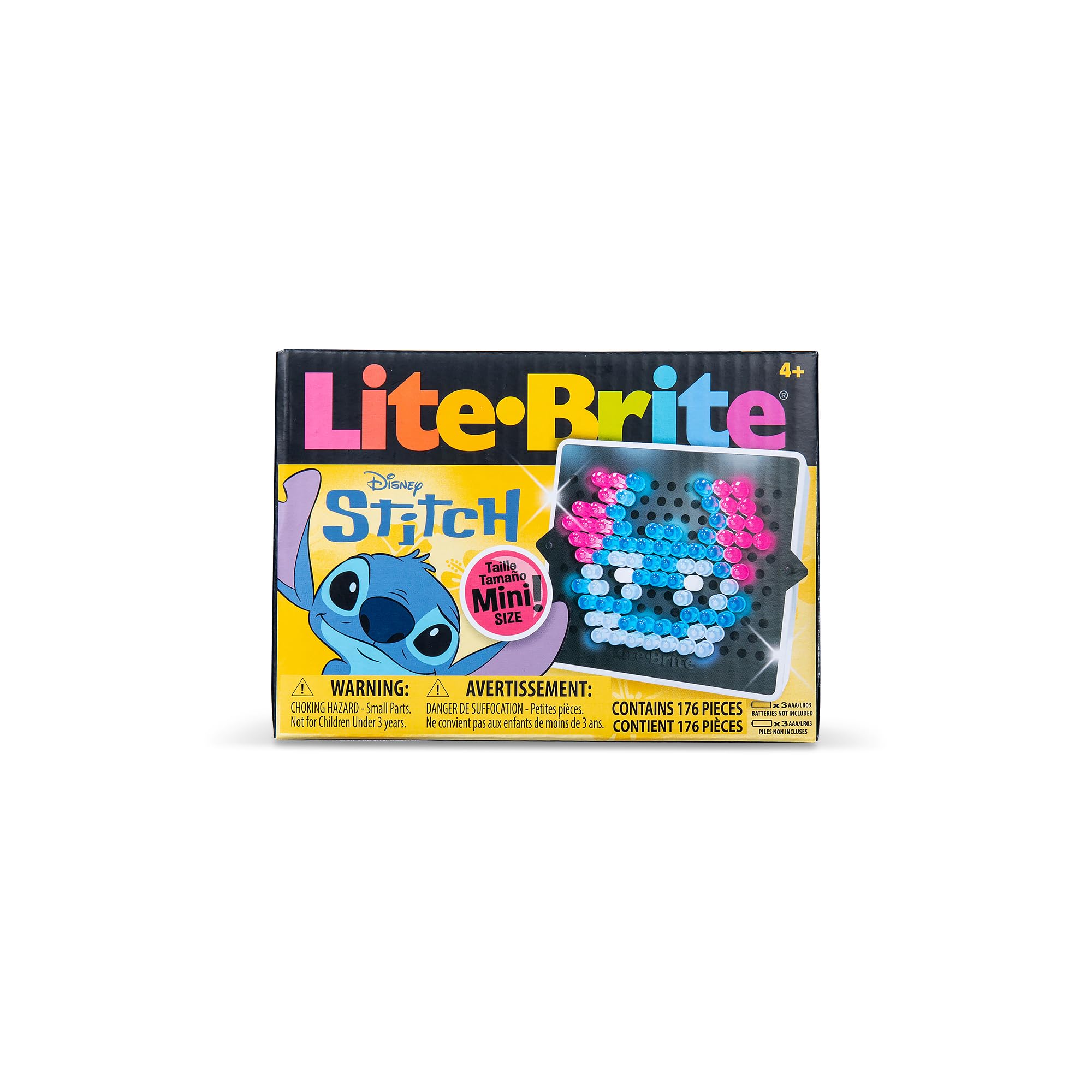 Basic Fun Lite-Brite Disney Stitch Mini, Disney Lilo & Stitch Light-Up Peg Toy with 4 Templates & 170 Colourful Pegs - Image 4